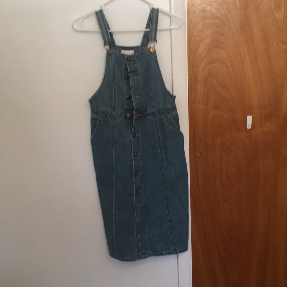 Denim dress.